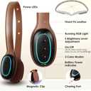 PIPAPI Rechargeable Magnetic Clip Reading Light, Book Light for Reading in Bed, 3 Color Modes, 5 Brightness Levels, Long Lasting, Eye Care, Perfect for Book Readers (Brown)