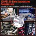 CNRAQR 150PSI Mini Air Ride Suspension Compressor/Heavy Duty Air Train Horn Compressors 1/4NPT 12V for Car Horns/Pneumatic Suspension Systems/Pneumatic Tools/Car Tires/Motorcycle Tires Portable