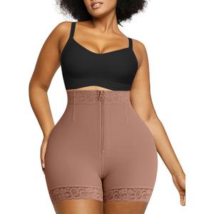 SHAPELLX Shapewear Tummy Control Fajas Colombianas Moldeadoras Butt Lifting Shapewear Shorts For Women With Zip Closure, Large