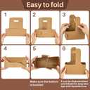 MAQIHAN 2 Cup Drink Carrier with Handle - 50Pcs Disposable Cardboard Coffee Cup Holder Portable Foldable Tray Drink Caddy Cup Carriers to go Cup Holder Food Delivery Accessories for Hot/Cold Drinks