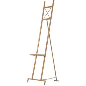 Gold Easel Stand for Sign, Metal Easel Adjustable 4 Tier Floor Standing Easel with Chain Support, Heavy Duty Easels for Display Mirror, Sign, Wedding, Picture Frame.(No Installation Required)