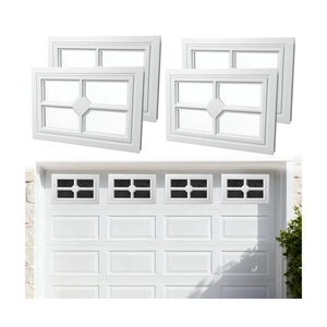 4 Pcs 21"×14" Garage Door Windows, Replacement Vinyl Windows Inserts Kit with UV Resistant Resin Glass, Window Inserts for Exterior Garage Doors