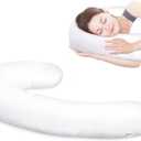 Pillowcase Compatible with J Shape Contourr Swan Body Pillow Original and Cool XL Sizes, Breathable and Soft Fabric, White, 1 Pack
