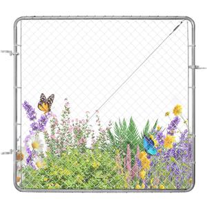 VEVOR Chain Link Fence Gate, 70 x 72 in, Adjustable Chain Link Fence Panel, Garden Fence Gate Opening, Rust-Resistant Galvanized Fencing Gate for Farm Posts Not Included (Silver)