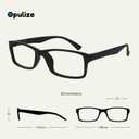 OPULIZE PEP Classic Reading Glasses for Women Men, Scratch Resistant Rectangular Frame with Spring Hinges, Black, Brown, Blue, Grey, +1 (Pack of 6)