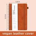 Spiral Notebooks Journal for Women Men 5 Pack Bulk Leather Hardcover with Pen Holder A5 160 Pages 100 GSM Thick Paper for Work School (Brown)