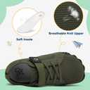 LeIsfIt Kids Girls Boys Shoes Wide Barefoot Shoes Kids Anti-Slip Sneakers Lightweight Hiking Sneakers for Toddler Little Big Kid (Green)