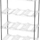 IEEK 4 Tier Stackable Liquor and Water Bottle Holder Free-Standing Fridge Liquor Bottle Organizers Clear Plastic Water Bottle Holder for Cabinet, Refrigerator, Pantry, Kitchen Countertops, Holds 12 Bottles