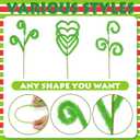 TBD 6Pcs Green Furry Christmas Ornaments Christmas Decorations Christmas Tree Toppers Picks, Green Fuzzy Plush Twigs, Bendable Tree Decor