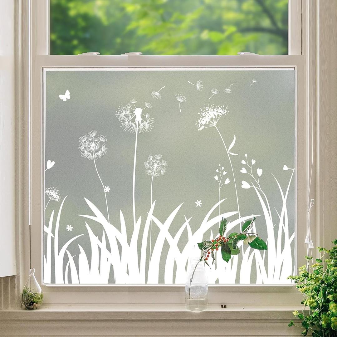 DKTIE Window Privacy Film Flowers Pure White Pattern Stained Glass Window Film Decorative Frosted Glass Window Film Sun Blocking Heat Control Static Cling, A276, 35.4" x 78.7" DKTIE Window Privacy Film Flowers Pure White Pattern Stained Glass Window Film Decorative Frosted Glass Window Film Sun Blocking Heat Control Static Cling, A276, 35.4" x 78.7"