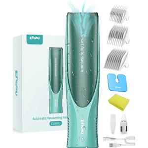 Baby Hair Clipper,Vaccum Hair Clippers for Kids/Toddlers,Cordless Baby Hair Cutting Kit with Two Modes,Baby Hair Trimmer Haircut Machine in Large Hairs Storage Space,Rechargeable,Waterproof (Green)