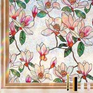 NINETREX Window Privacy Film, Stained Glass Static Clings, 35.4"x157.4"
