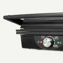 Amazon Basics Panini Press & Electric Indoor Grill with Adjustable Temperature Settings, Non-Stick Ceramic Plates, Black