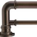 Decopolitan 1" Industrial Double Curtain Rod Set, 72 to 144 Inches, Dark Bronze