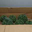 2 Pack 33 inch Artificial Boxwood Ball Topiary Trees with Ground Spike Faux Topiaries Tree Plants Fake Shrub Bushes for Front Door Family Office Indoor Outdoor Decor