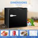 Antarctic Star Mini Upright Freezer -1.2 cu.ft Compact freezer with Removable Shelves and Adjustable Thermostat,for Home/Kitchen/Office(Black)