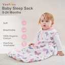 Yoofoss Baby Sleep Sack 6-12 Months Wearable Blanket for Babies 100% Organic Cotton 2-Way Zipper TOG 0.5 Toddler Sleeping Sack 3 Pack, Comfy Lightweight Sleep Sacks