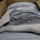 Levtex Home Sand Stripes Blue King/Cal King Comforter Set (106x94in) with 2 Pillowcases (36x20in) - Woven Jacquard Stripe - Blue, Grey, White - Cotton King Size Comforter Set - Soft Pre-Washed