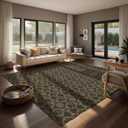 Jute Woven Checkered Area Rug 8x10, Sage Green Pet & Cat Proof Jute Indoor Outdoor Natural Carpet, Scratch-Resistant Dog Paw Plaid Design with Bone Motifs Print, Non-Slip for Living Room Bedroom