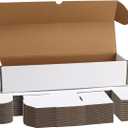 EXYGLO Trading Card Storage Box 25 Pack 700 Count 20pt, 14.2x3.8x2.9 Inch White Cardboard Card Boxes for TCG/MTG/Sport Cards, Fit 3.6x2.6 Sleeves Shipping or Storing, 17500 Max Capacity in Total