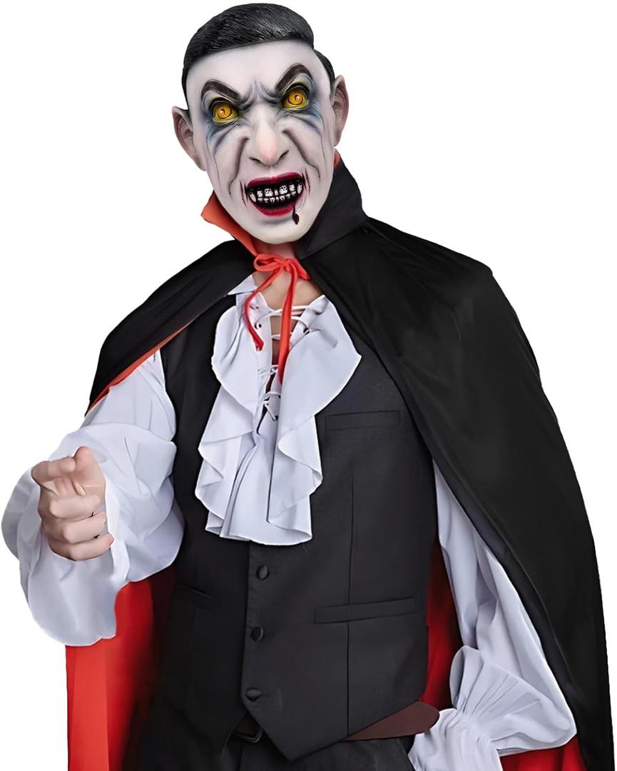 Vampire Mask Full Head Scary Latex Masks Adult Horror Creepy Monster Costumes Props for Masquerade