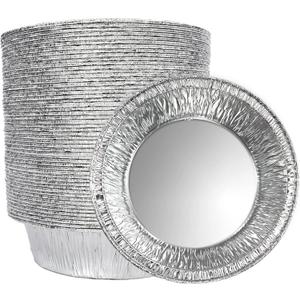 5 Inch Aluminum Foil Mini Pie Pans - Disposable Small Pie Tins For Bakeries, Cafes, Restaurants - Durable Mini Foil Pans for Pie, Fruit Tarts, Quiche (50, 5 Inch)