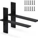 Floating Shelf Bracket Heavy Duty Free Hanging Countertop Support Bracket 2 Pack 10" Lx2 W Hidden Shelf Bracket for Floating Wall Countertops, Bars, Desks, Bench Seats, Vanities, Mantels