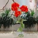 Orange Artificial Hydrangea Flowers, Large Faux Flower Branch Decor | Vibrant Orange Red Hydrangea Flower Branch with 3 Heads, Home, Garden, Wedding and Party Decor