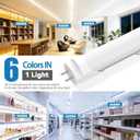 T8 LED Bulbs 4 Foot, LED Tube Lights 4ft Type A+B, 24W, 3200LM, 6 CCT(3000K-6500K) Plug and Play or Ballast Bypass, Fluorescent Light Bulb 48 Inch T10 T12 Tube Replacement, Dual-Ended, Frosted,12 Pack
