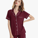 SIORO Womens Pajamas Set Short Sleeve, Button Down Cotton Pj Sets For Women Soft Nightwear,S