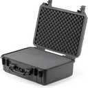 Waterproof Hard Case - Crushproof & Dustproof - Foam Protection - Pressure Equalization Valve - Portable Protective Storage Box for Travel, Hunting, Military, Tactical - 19-Inch (Black)