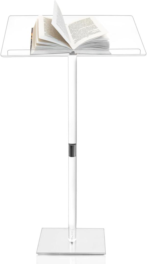 Acrylic Podium Stand, Lecterns & Podiums Modern, Clear Podium Stand, Acrylic Podium Pulpits for Churches, Classroom, Concert, Speech, Weddings, 23.6" L x 15.7" W x 42.3" H, Angle Adjustable