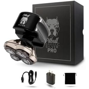 Skull Shaver Pitbull Silver PRO: Electric Head Shaver for Men, Wet & Dry Bald Head Shaver with Ergonomic Design - Perfect Grooming for Men