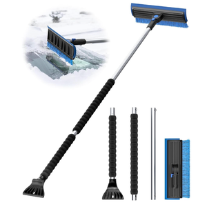 helloleiboo 2025 Extra Long 55.7" Ice Scrapers for Car Windshield Multi-Functional Detachable Car Ice Scraper with Foam Grip and 270° Pivoting Brush Head Snow Brush for SUV Truck Auto (Blue)
