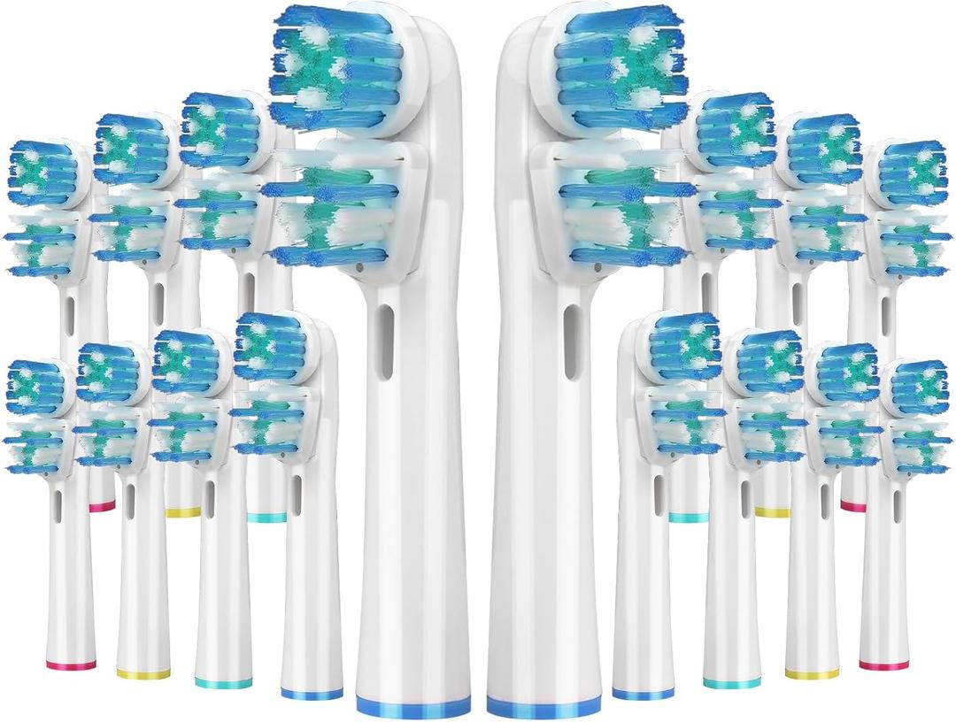 16 Pcs Double Heads Replacement Toothbrush Heads Compatible with Oral B Braun,Electric Toothbrush Heads Refill for Pro 500/1000/1500/3000/7000/8000/9600