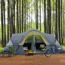 UNP Camping Tent 10-Person-Family Tents, Parties, Music Festival Tent, Big, Easy Up, 5 Large Mesh Windows, Double Layer, 2 Room, Waterproof, Weather Resistant, 18ft x 9ft x78in