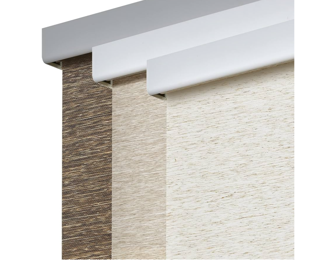 Persilux Light Filtering Shades for Indoor Windows Blinds Cordless Roller Shades for Window Shades Pull Down, Natural Woven UV Protection Privacy Roller Blinds for Doors (Khaki 29" W x 72" H)