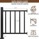 Aluminum Deck Railing Kit, Modular 36 in H. x 3 Ft W Level Railing Kit for Outdoor Steps,Heavy Duty Balustrade System for Deck, Porch, Patio & Balcony(1 Post, 1 Panel)