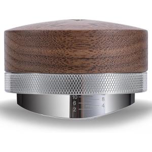 51.5mm Espresso Distributor for La Pavoni Post Millenium Models Wooden Coffee Distribution Tool Adjustable Depth Stainless Steel Espresso Leveler (Walnut)
