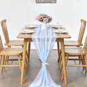 2 Pack 10Ft Baby Blue Chiffon Table Runner Sheer 29x120 Inch for Romantic Wedding Decor Bridal & Baby Shower Birthday Rustic Party Decoration
