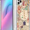 Case Cover Compatible for iPhone 13 Pro Max Christmas Snowman Father Retro Design Theme