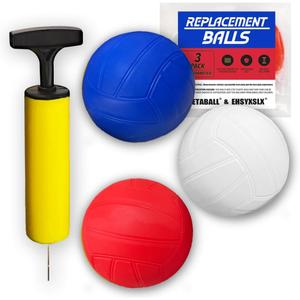 Spike Game Replacement Balls National Color 2-Pack with Pump Compatible with Spike Standard Game Set and Other Round Net Game | Lawn Beach Volleyball | Strong Bounce Ball ( 2-Pack 3.5inch with Pump)