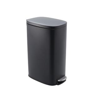Garvee Slim Kitchen Trash Can 13 Gal, Skinny Stainless Steel Garbage Can with Removable Inner Bucket & Soft Close Lid, Narrow Trash Bin for Bathroom Living Room Office, Black