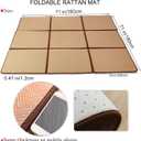 Nisorpa 71'' x 71'' Japanese Rug Tatami Rug Mat 0.47'' Thick Japanese Floor Mattress Rattan Non-Slip Breathable Memory Foam Area Rug Bedroom Sleeping Crawling Playmat Tatami Mat, Brown