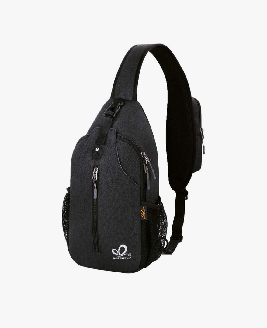 WATERFLY Crossbody Sling Backpack Sling Bag Travel Hiking Chest Bag Daypack