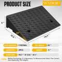 Rubber Curb Ramp,2 Pack,5" Rise Height,11023Ibs, Capacity Driveway Ramps,19.7" L x 12.6" W,Capacity Threshold Ramps,Suitable for Cars, wheelchairs, Scooters, Lawn mowers (5")
