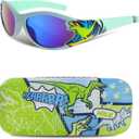 Kids Sunglasses Boys Eyeglasses UV Protection Toddler Sunglasses with Case for Holidays Beach Party Gifts