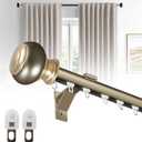 Wall Mounted Curtain Track Silent Curtain Rail Track System Roman Rod Heavy-Duty Single Roman Curtain Rods Aluminum Sliding Curtains Rails for Room Divider Living Bedroom (Champagne, 10.5FT(3.2m))