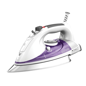 BLACK+DECKER IR1350S Professional Steam Iron with Stainless Steel Soleplate and ExtraLong Cord, Purple
