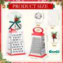LemonRoad 6 Sets Christmas Kitchen Utensils Gifts Cheese Grater Metal 4 Sided Large Handheld Box Grater Gift for Cheese Ginger Potato Xmas Neighbor Family Supplies